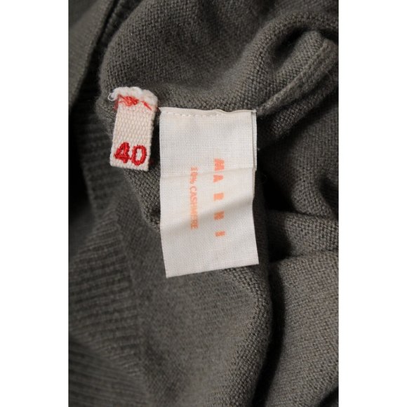 Marni Womens U Neck Sweater Size 40 Olive Green Cashmere Pullover Long Sleeve - Picture 12 of 14